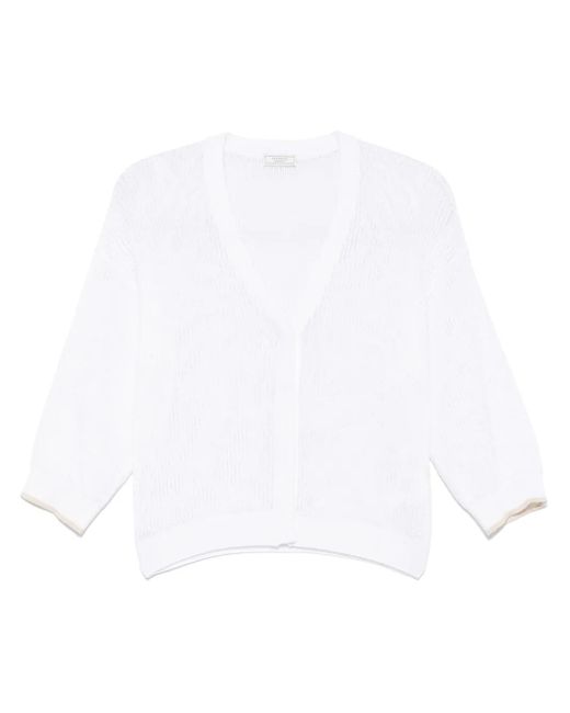 Peserico コットン カーディガン White