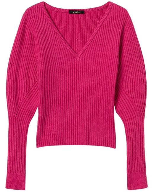 Twinset Red Gerippter Pullover