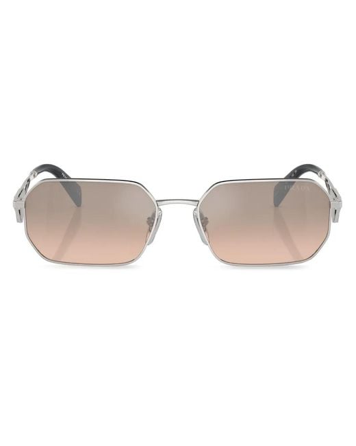 Prada Metallic Pr A51S Irregular-Frame Metal Sunglasses