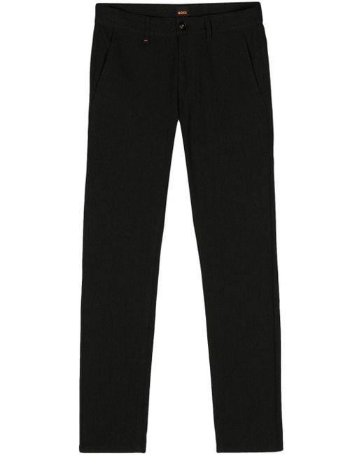 Boss Black Striped Jersey Chino Trousers for men