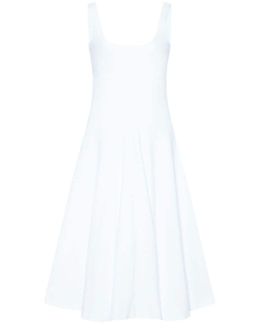 Rosetta Getty White Scoop-neck Flared Dress