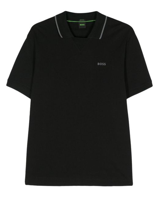 Boss Black Rubberised-logo Polo Shirt for men