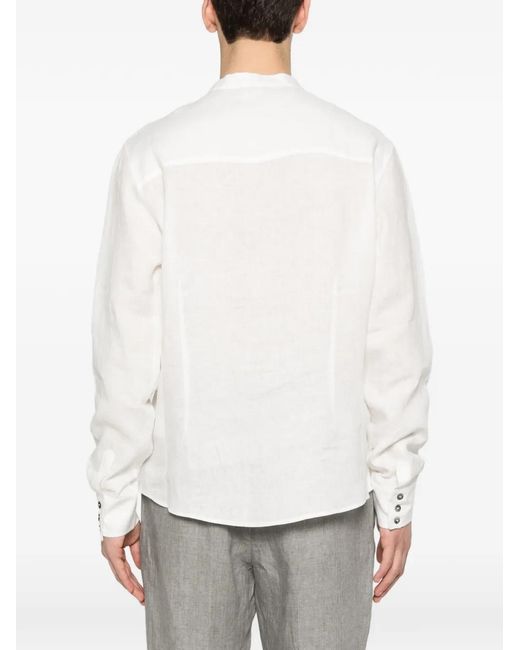 Alpha Studio White Chemise À Boutonnière Sur Le Devant for men