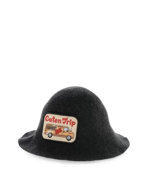 DSquared² Black Caten Trip Hat