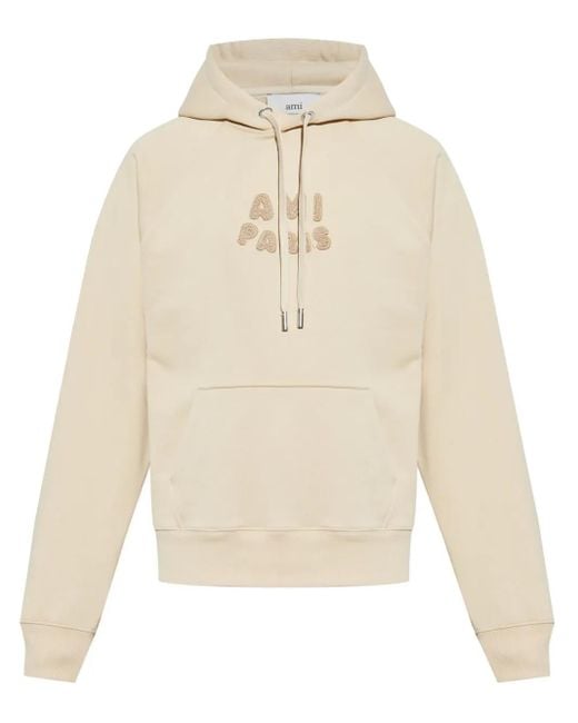 Sudadera Con Capucha De Algodón AMI de color Natural