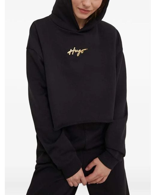 Sudadera con capucha y logo HUGO de color Blue