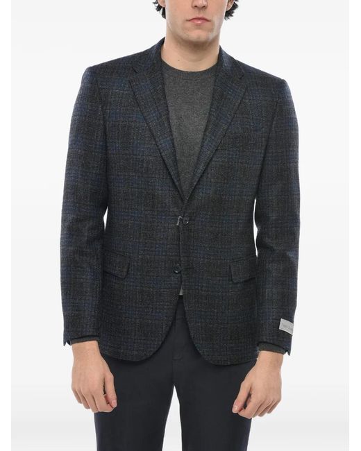 Corneliani Black Nino Danieli Checked Blazer for men