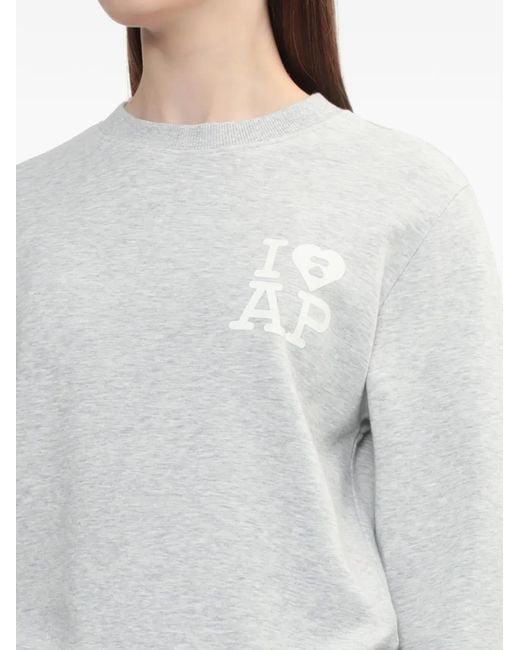 A Bathing Ape White Heart Graphic Sweater