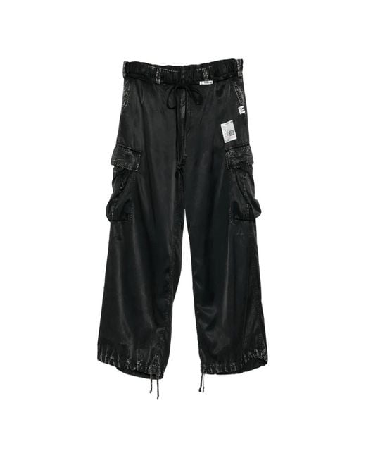Maison Mihara Yasuhiro Black Satin Cargo Pants