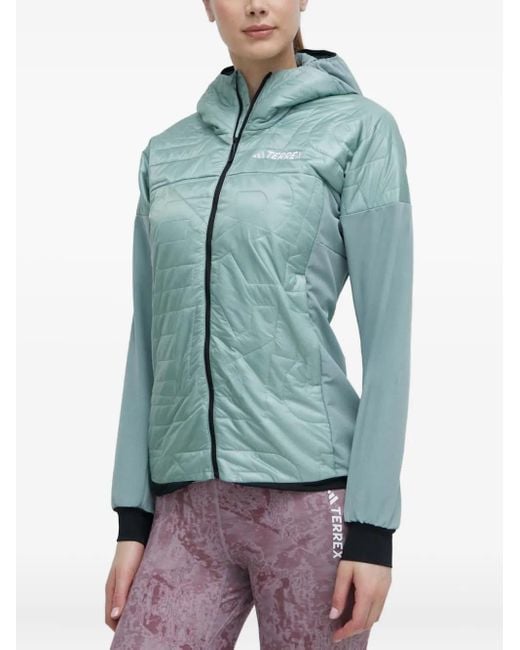 Adidas Blue Quilted Hooded Jacket