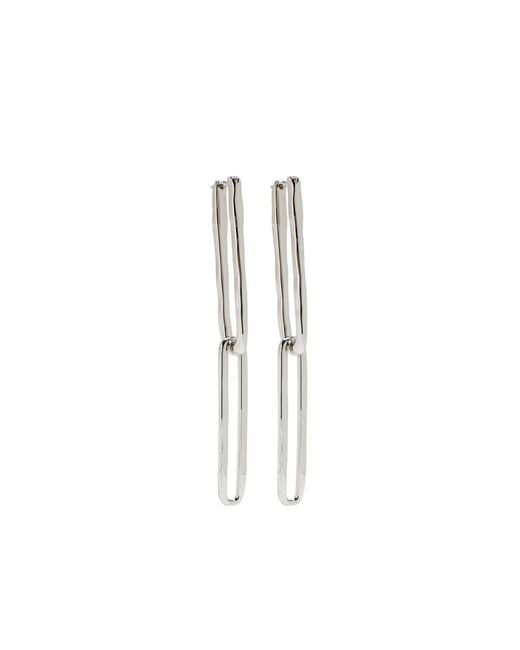 Jil Sander White Rectangle-Link Earrings