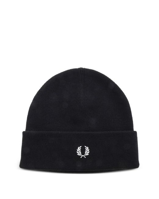 Fred Perry Blue Logo-Detail Beanie for men