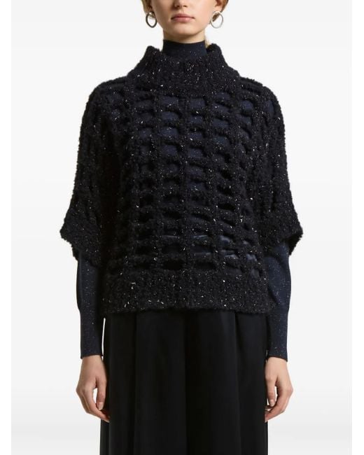 Peserico ハイネック カットアウト セーター Black
