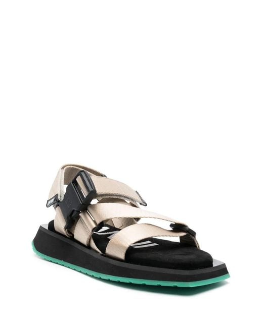 Ganni Black Performance Webbing Flat Sandals