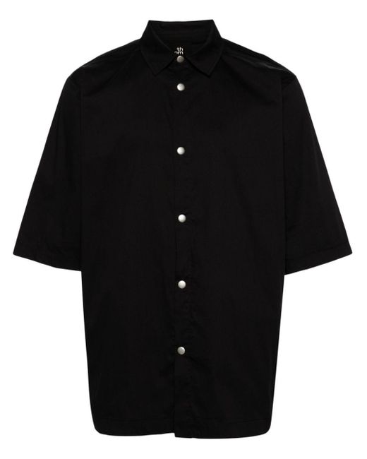 Thom Krom Kurzärmeliges Hemd aus Popeline in Black für Herren