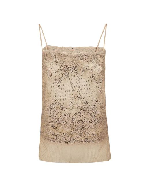 Ermanno Scervino Natural Crystal-Embellished Top