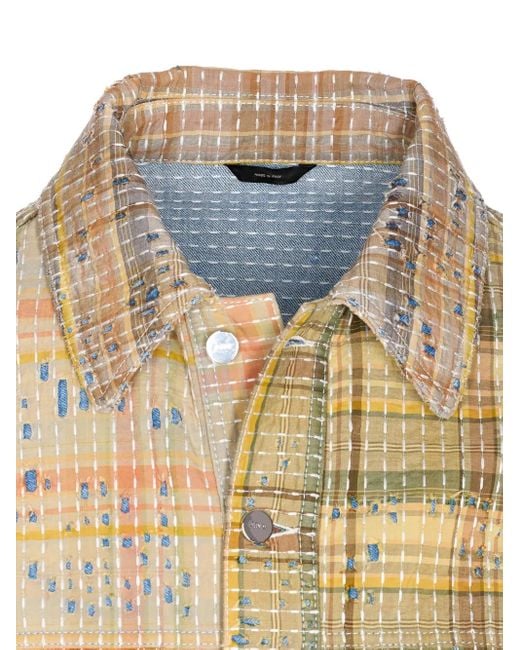 Fendi Natural Ff Patchwork Jeans Jacket for men