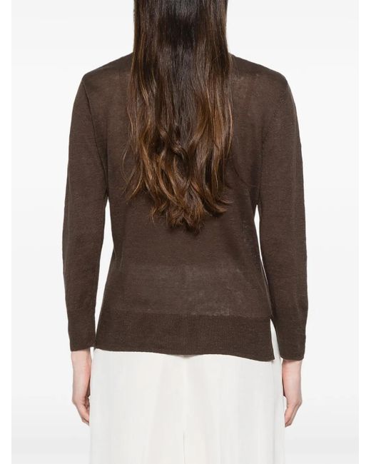 Majestic Filatures Brown Collared Sweater