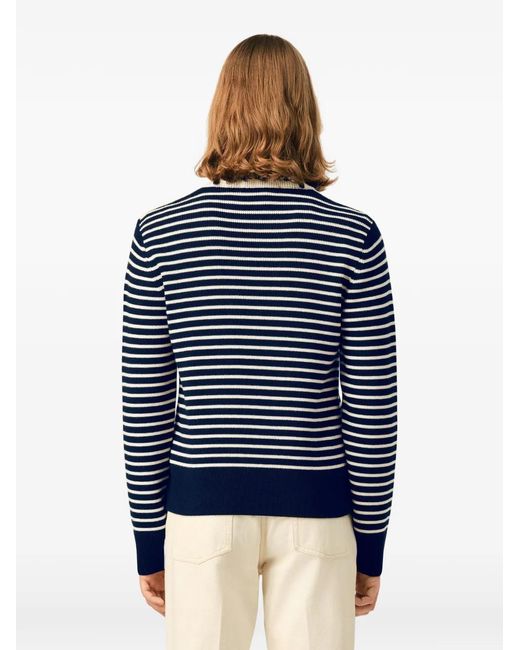 AMI Blue Sailor Striped Wool Crewneck Sweater