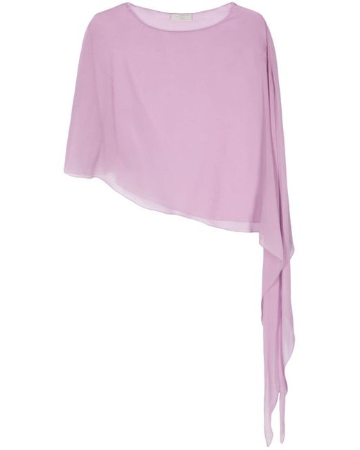 Antonelli Pink Asymmetric Silk Blouse
