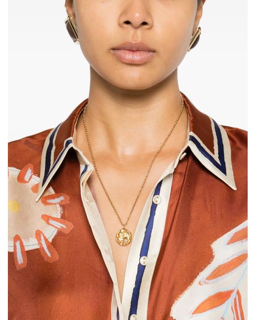 ALÉMAIS Orange Soleil D'Amour Hemd mit grafischem Print