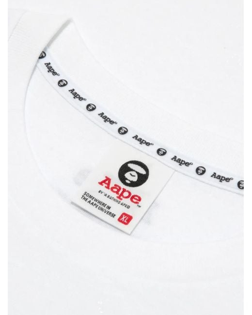 Aape By A Bathing Ape White Logo T-Shirt for men