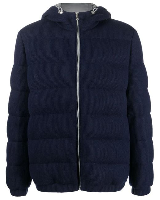 Brunello Cucinelli Blue Cashmere Down Jacket for men