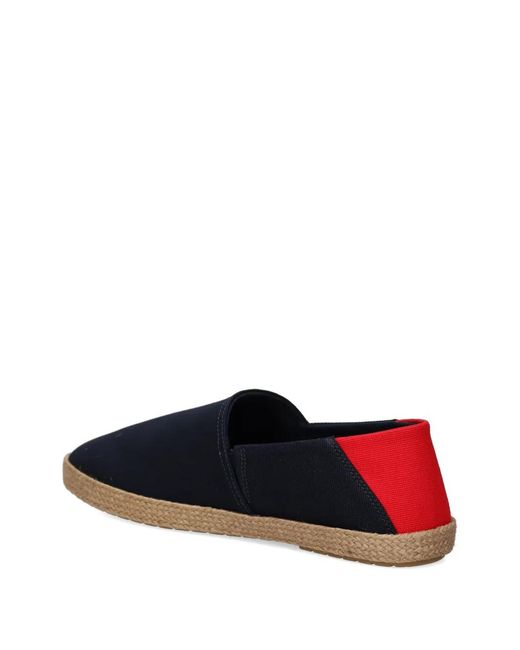 Tommy Hilfiger Blue Logo-Embroidered Espadrilles for men