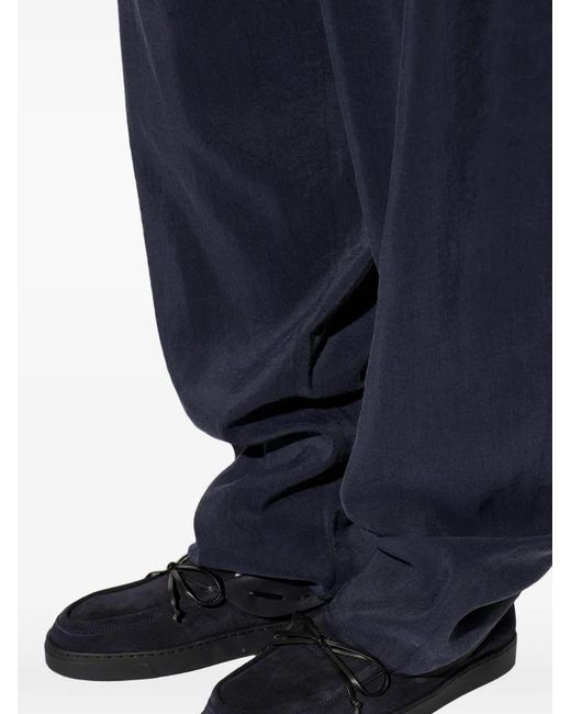 Giorgio Armani Black Lace-Up Suede Loafers for men