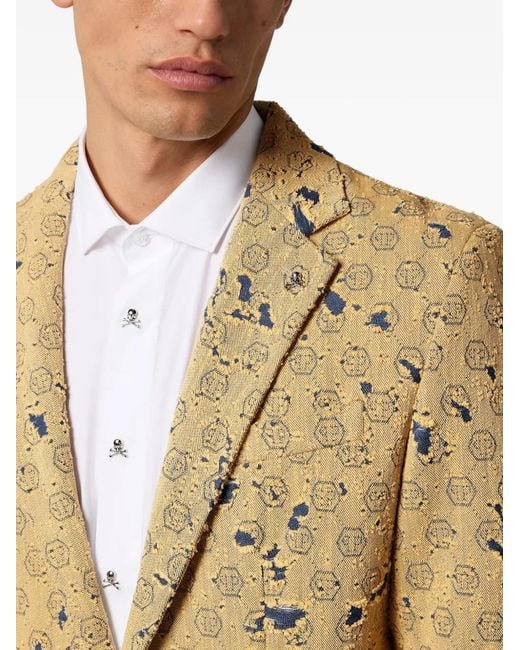 Philipp Plein Metallic Single-Breasted Blazer for men