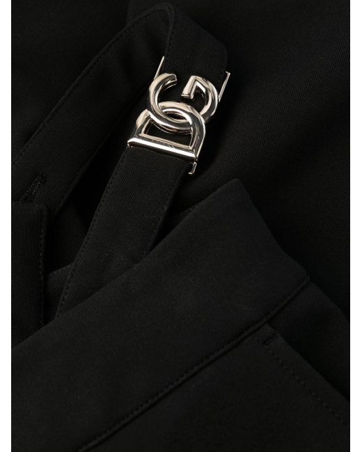 Pantalones con placa del logo Dolce & Gabbana de color Black