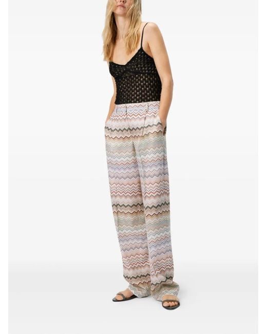 Missoni Gray Zigzag-Pattern Trousers