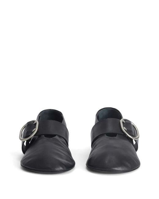 Jil Sander Blue Leather Ballet Flats