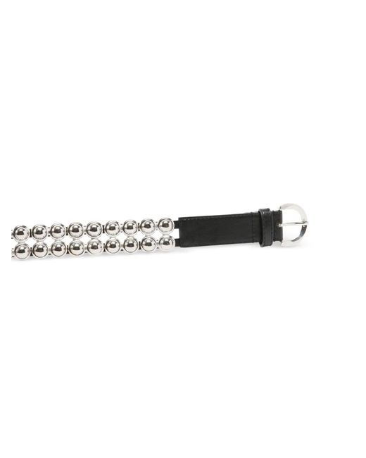 Pinko White 3-Cm Belt With Studs