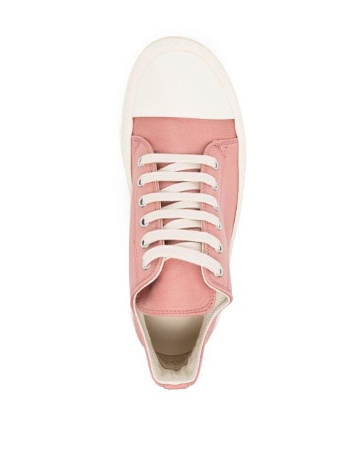 Rick Owens Pink Lido Double-bumper Lace-up Sneakers