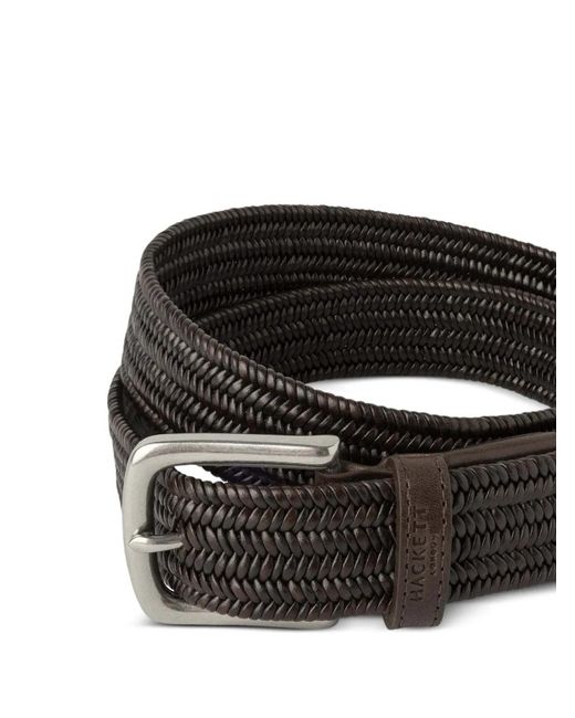 Hackett Black Braided Belt for men