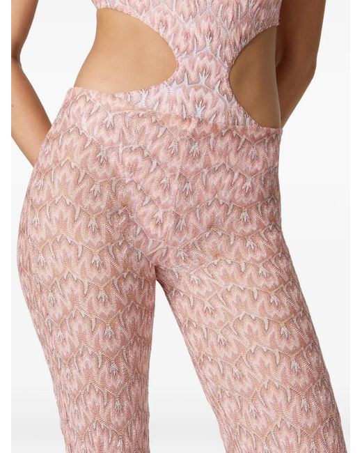 Missoni Pink Foliage Pattern Flared Trousers