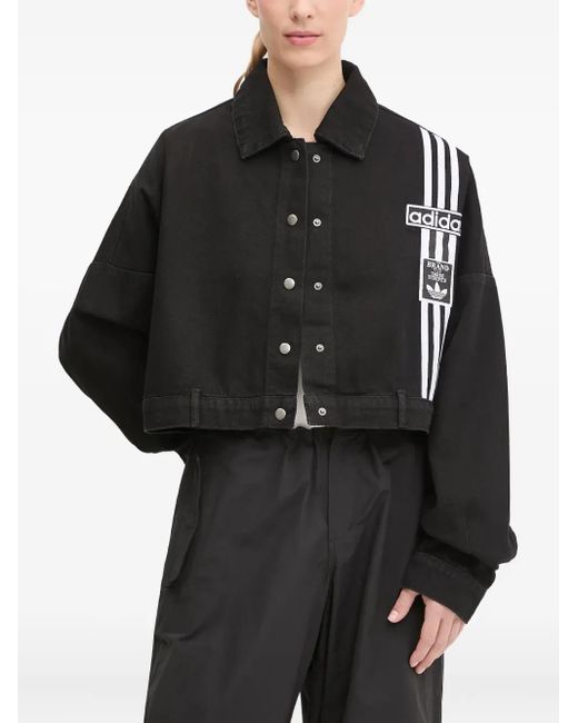 Adidas Black Three-Stripe Denim Jacket