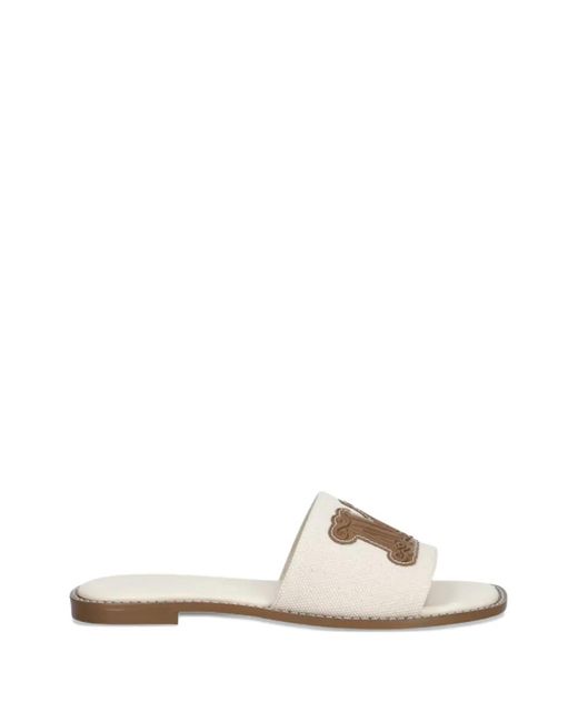 Max Mara White Logo-Detail Sandals