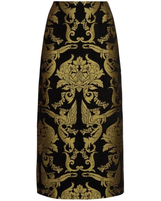 LaDoubleJ Black Printed Pencil Skirt