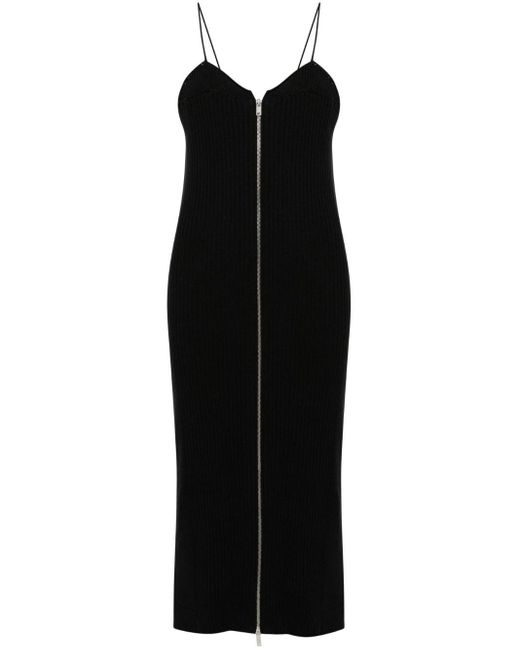 Jil Sander Mini-jurk Met Rits in het Black