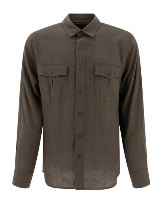 Vince Green Double-Pocket Linen Shirt for men