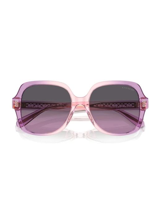 COACH Purple Square-Frame Gradient-Lens Sunglasses