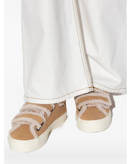 Inuikii Brown Trimmed Touch-Straps Low-Top Sneakers