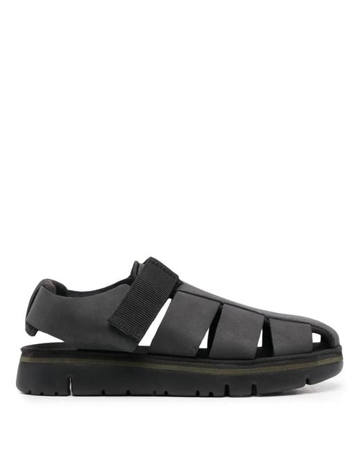 Camper Black Strap Fastenting Chunky Sole Sandals for men