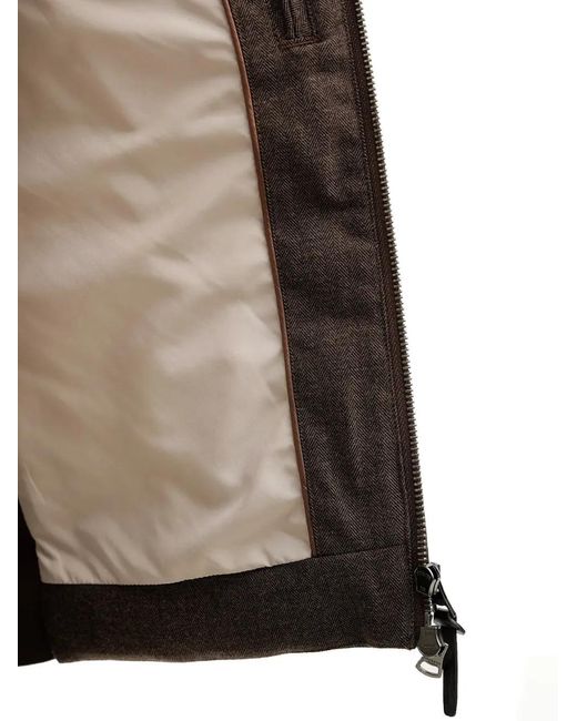 Hackett Brown Quilted Zip-Fastening Gilet for men