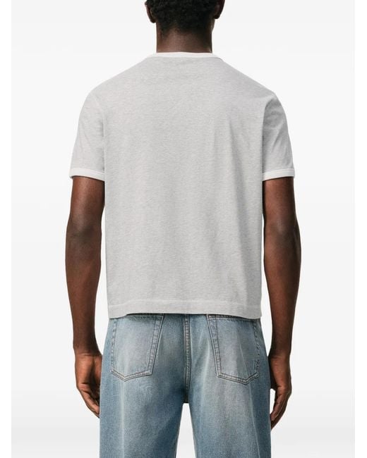 AMI Gray Short Sleeves Classic Fit Teeshirt With "Ami P