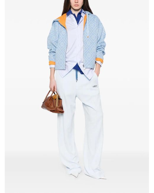 Casablanca Blue Monogram Hooded Jacket