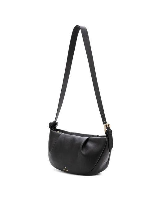 La Portegna Black Claudia Leather Shoulder Bag