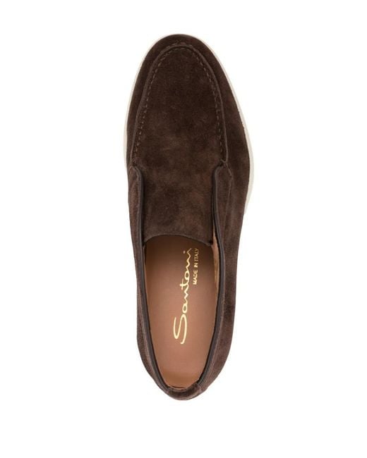 Santoni Brown Suede Desert Boots